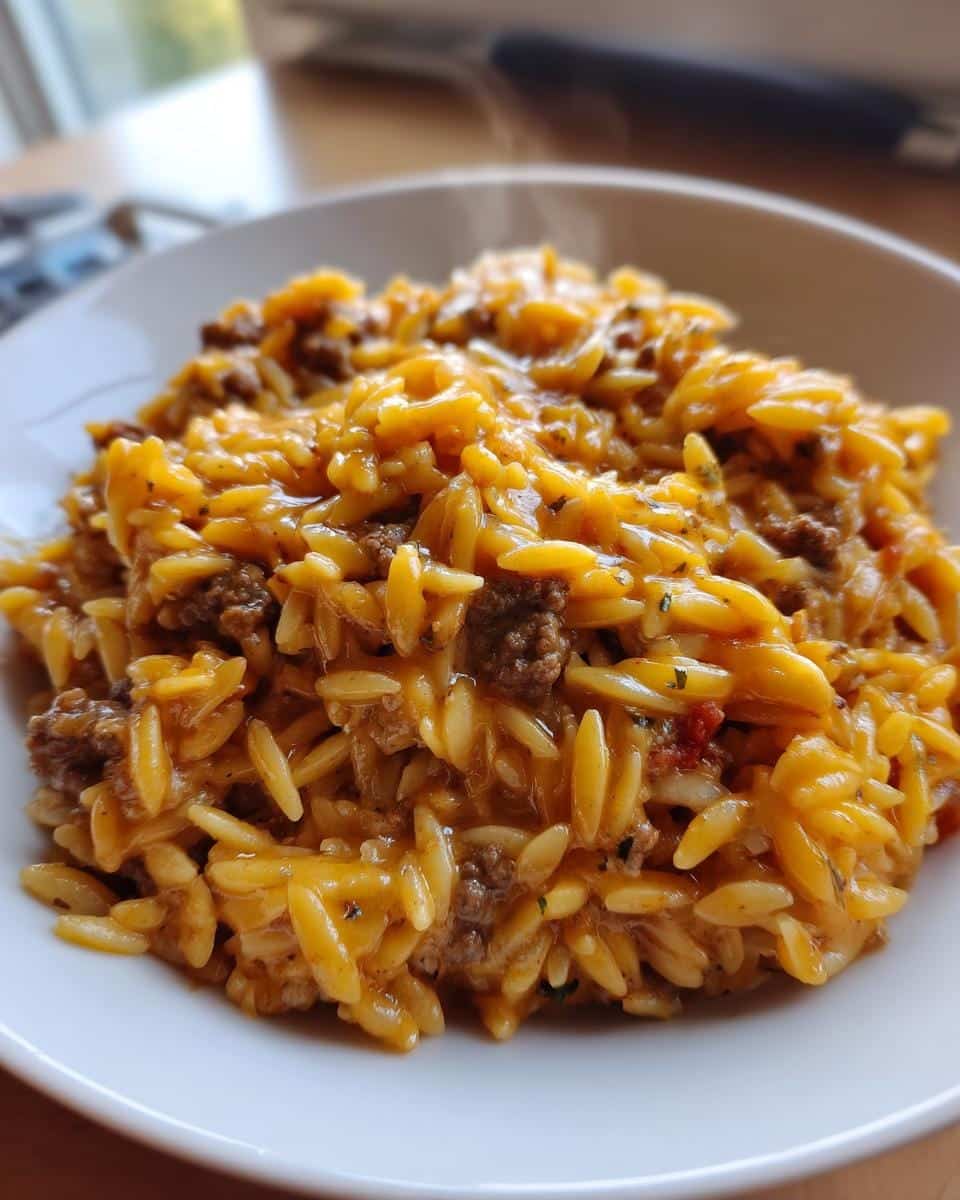 Savory One-Pot Cheeseburger Orzo Skillet in 30 Minutes! 8 One-Pot Cheeseburger Orzo Skillet - detail 3
