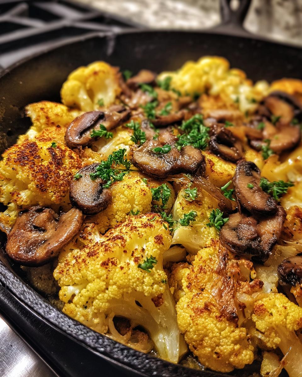 Savory Garlic Cauliflower and Mushroom Skillet Delight in Just 20 Minutes 5 Savory Garlic Cauliflower and Mushroom Skillet Delight - detail 1