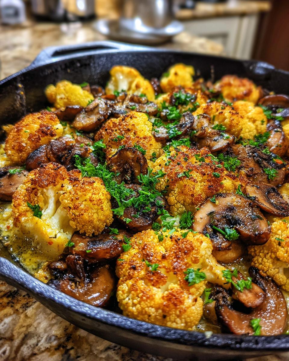 Savory Garlic Cauliflower and Mushroom Skillet Delight in Just 20 Minutes 6 Savory Garlic Cauliflower and Mushroom Skillet Delight - detail 2