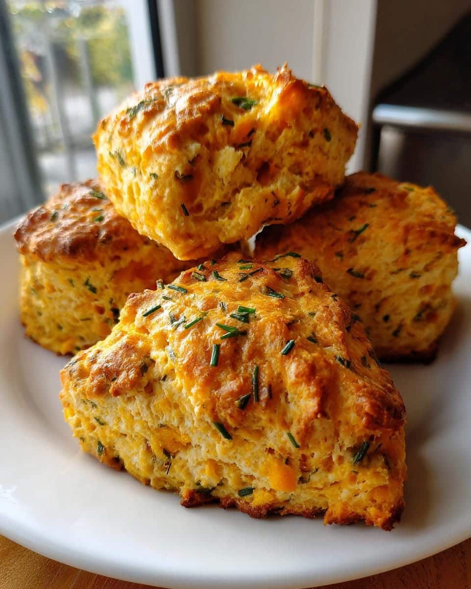 Savory Pumpkin and Cheddar Scones - 8 Irresistibly Flaky Wedges 8 Savory Pumpkin and Cheddar Scones - detail 3