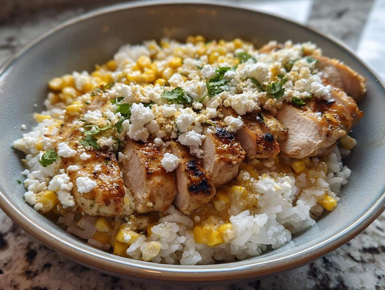 Street Corn Chicken Rice Bowl Recipe in Just 20 Minutes – Blissful!