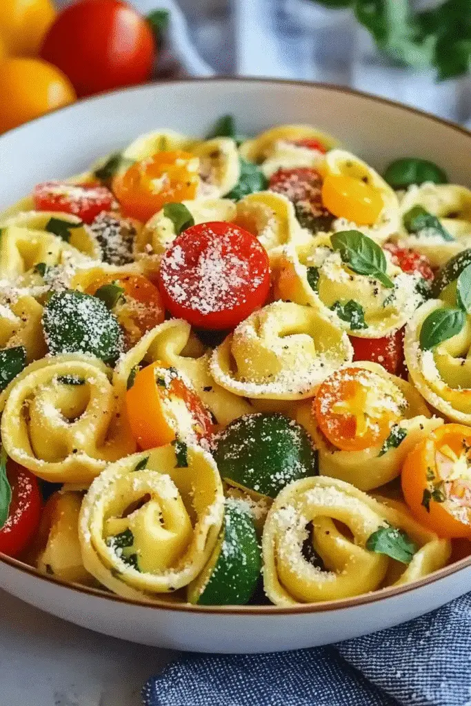 Tortellini with Summer Veggies: A Fresh & Flavorful Weeknight Favorite 6 Tortellini with Summer Veggies serving
