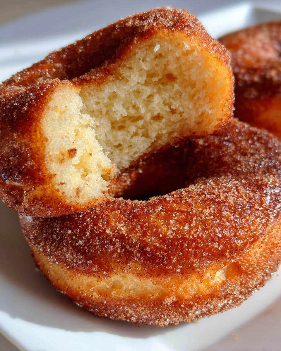 Warm Apple Cider Donuts with 2-Ingredient Cinnamon Sugar Magic 9 Apple Cider Donuts with Cinnamon Sugar Coating - detail 3