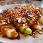 Apple Nachos (Sliced apples with caramel, chocolate, and nuts)