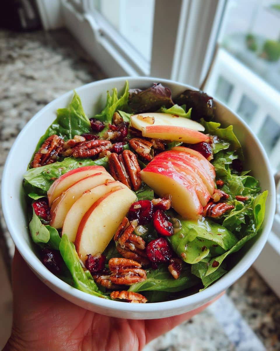 Irresistible Autumn Harvest Apple and Cranberry Salad with Pecans 9 Autumn Harvest Apple and Cranberry Salad with Pecans - detail 3