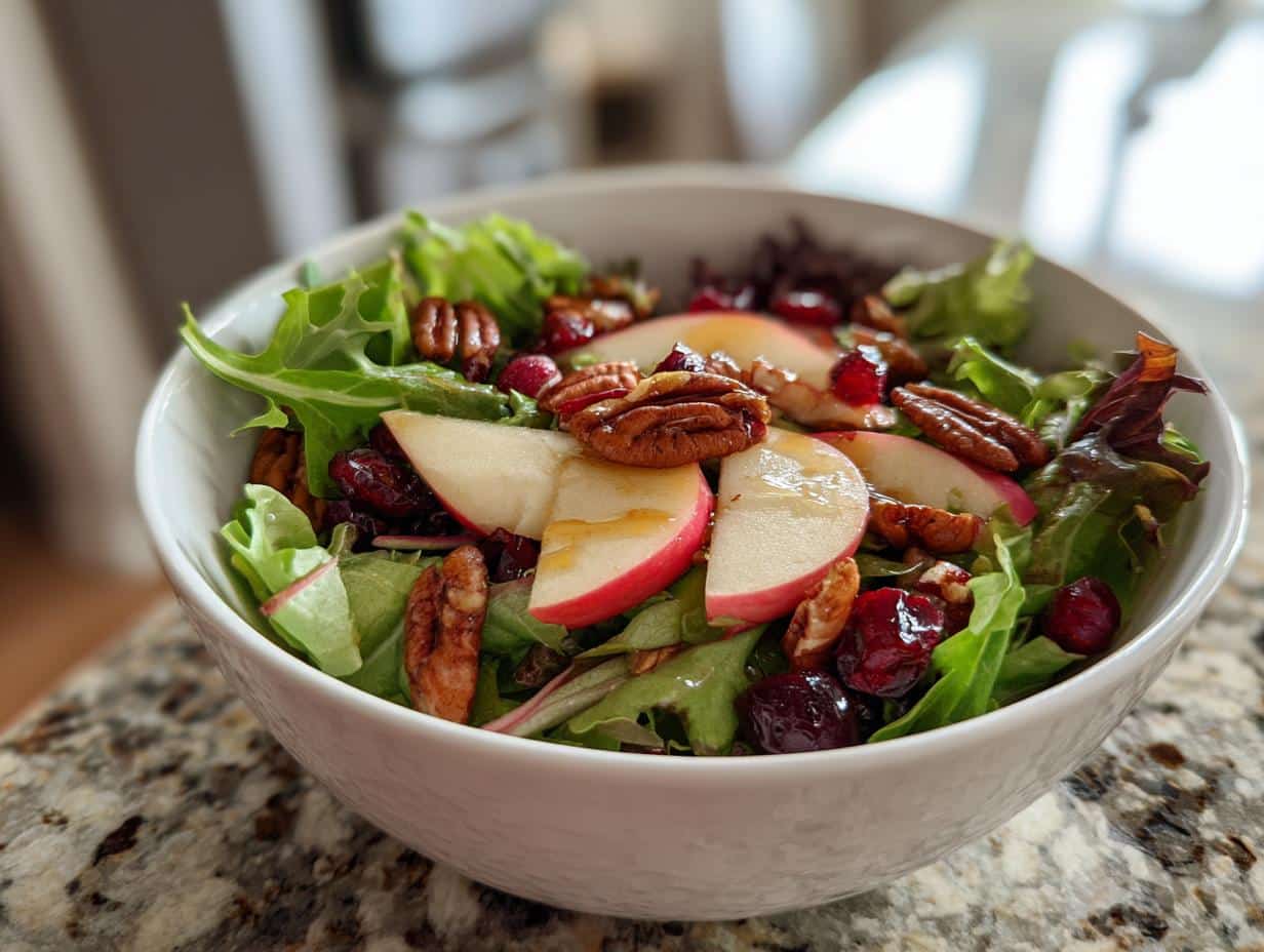 Irresistible Autumn Harvest Apple and Cranberry Salad with Pecans