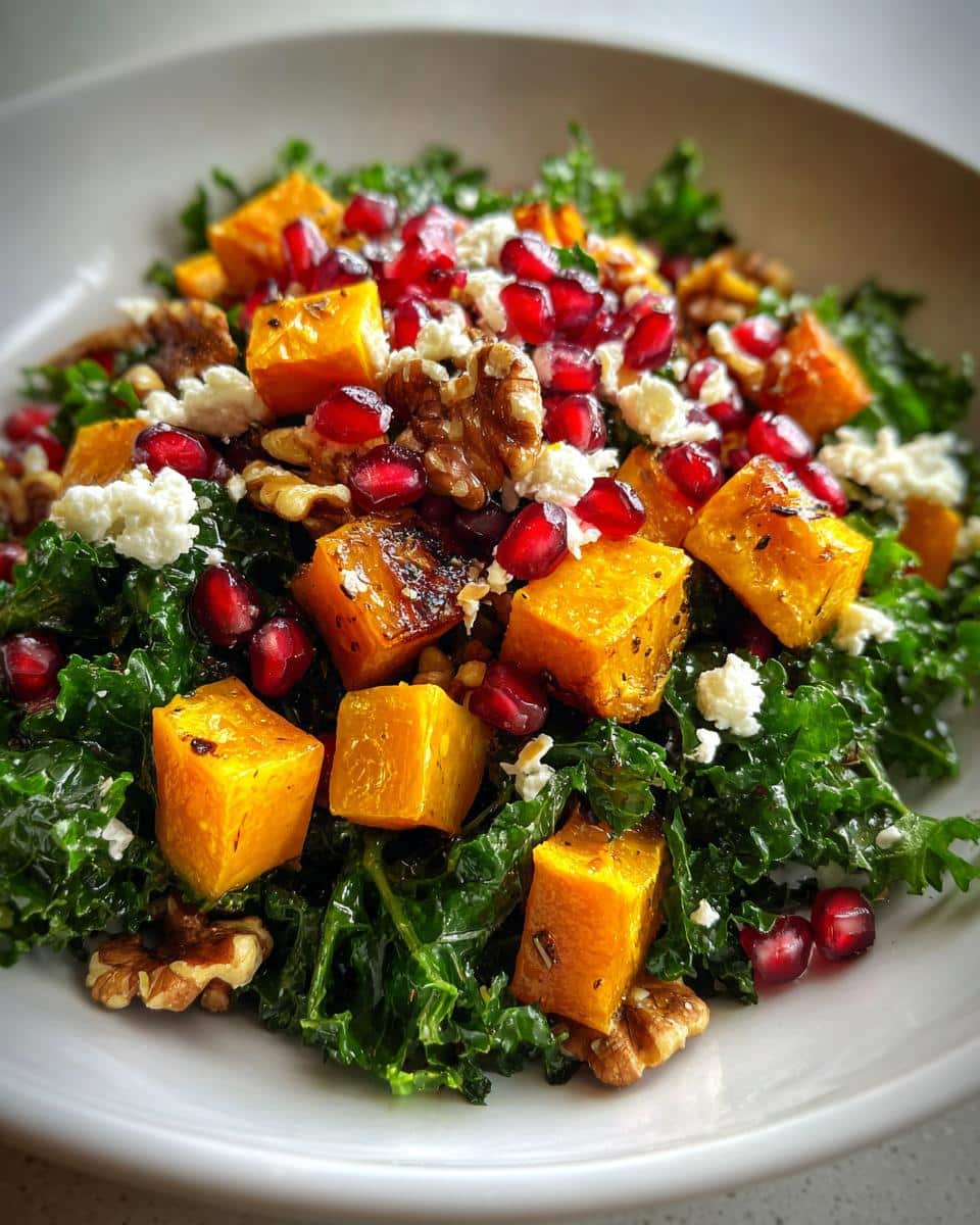 Hearty Autumn Kale Salad with 3 Must-Try Fall Flavors 10 Autumn Kale Salad with Roasted Squash and Pomegranate - detail 4
