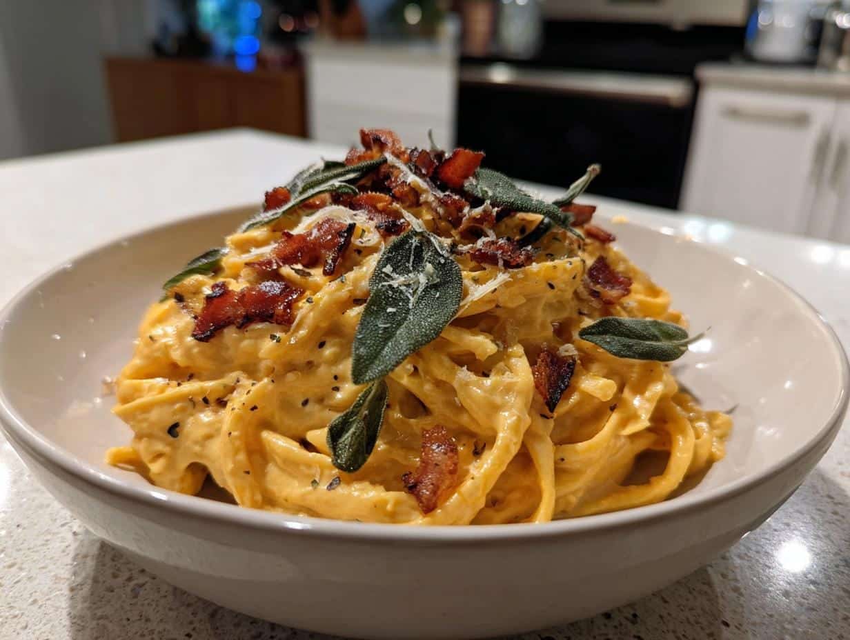 30-Minute Brown Butter Pumpkin Alfredo Pasta Will Wow You