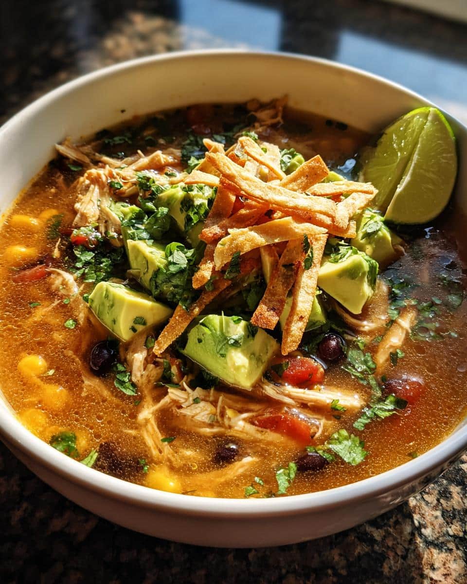 40-Minute Creamy Chicken Tortilla Soup with Avocado and Lime 7 Creamy Chicken Tortilla Soup with Avocado and Lime - detail 1