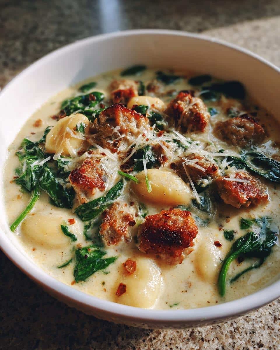 Creamy Gnocchi Soup in 30 Minutes - Comfort Food Magic 7 Creamy Gnocchi Soup with Italian Sausage and Spinach - detail 1