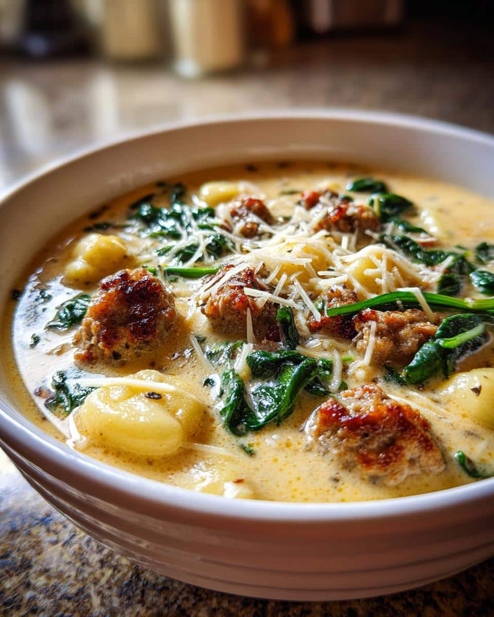 Creamy Gnocchi Soup in 30 Minutes - Comfort Food Magic 8 Creamy Gnocchi Soup with Italian Sausage and Spinach - detail 2