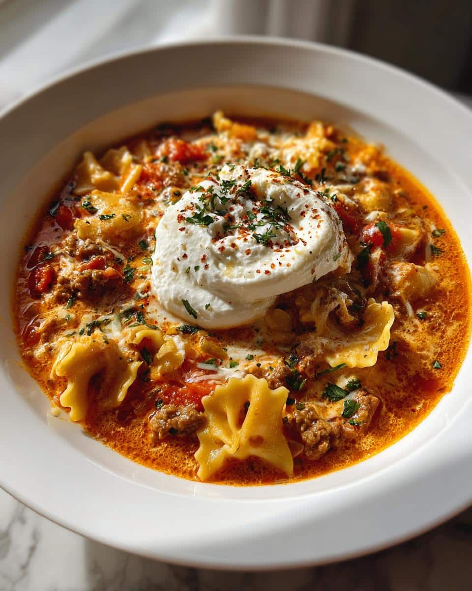 35-Minute Creamy Lasagna Soup with Ricotta & Sausage 6 Creamy Lasagna Soup with Italian Sausage and Ricotta - detail 1