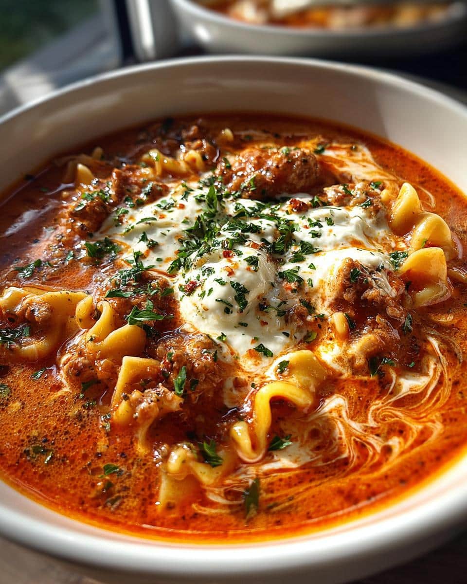 35-Minute Creamy Lasagna Soup with Ricotta & Sausage 8 Creamy Lasagna Soup with Italian Sausage and Ricotta - detail 3