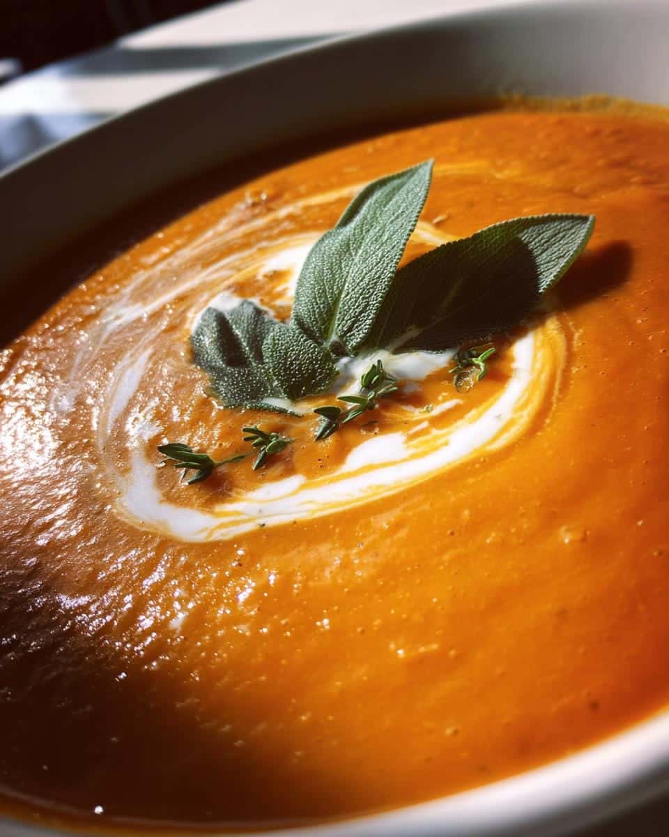 Creamy Roasted Pumpkin Soup: 3-Step Comfort in a Bowl 5 Creamy Roasted Pumpkin Soup with Coconut Milk and Sage - detail 1
