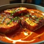 Creamy Roasted Tomato Basil Soup with Grilled Cheese Croutons Will Melt Your Heart 9 Creamy Roasted Tomato Basil Soup with Grilled Cheese Croutons