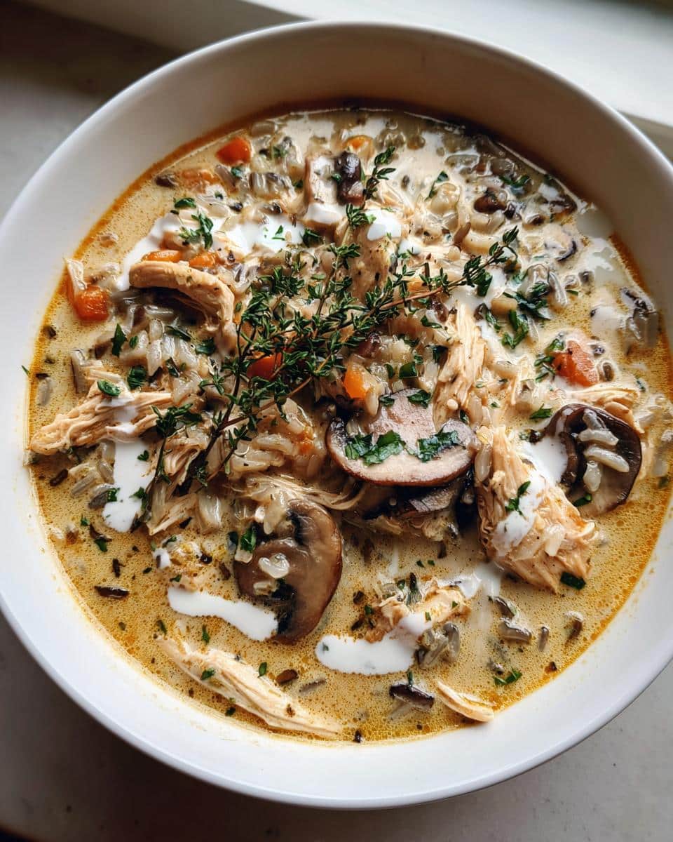 Creamy Wild Rice and Chicken Soup with Mushrooms - 1 Heavenly Bowl! 7 Creamy Wild Rice and Chicken Soup with Mushrooms - detail 1