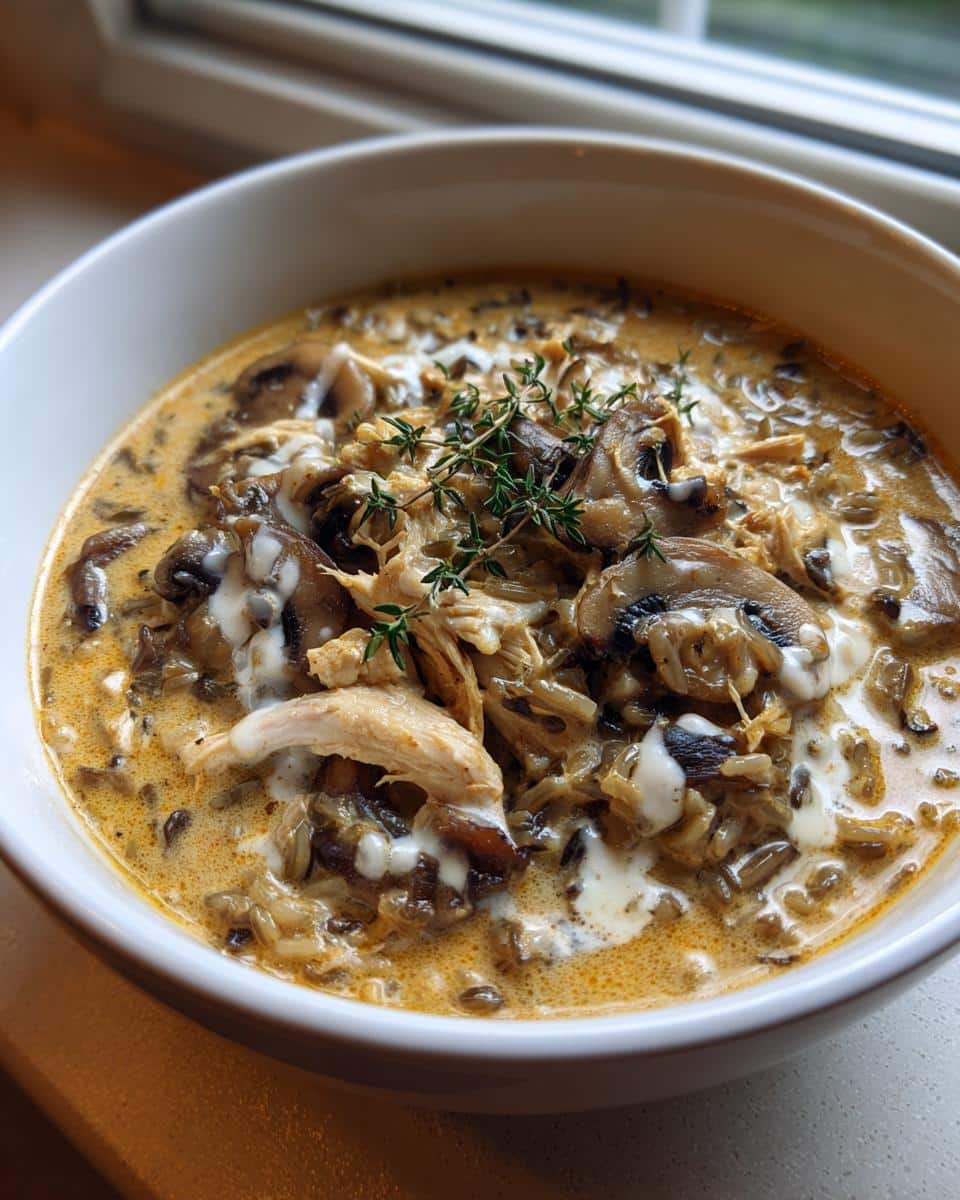 Creamy Wild Rice and Chicken Soup with Mushrooms - 1 Heavenly Bowl! 10 Creamy Wild Rice and Chicken Soup with Mushrooms - detail 3