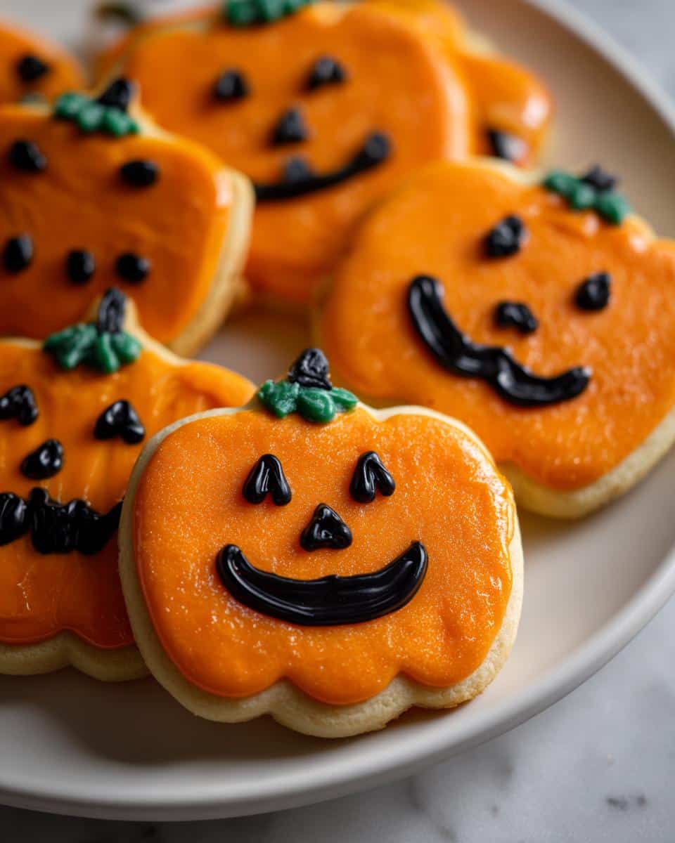 Magical Decorated Jack-O'-Lantern Sugar Cookies That Wow 7 Decorated Jack-O'-Lantern Sugar Cookies with Royal Icing - detail 2