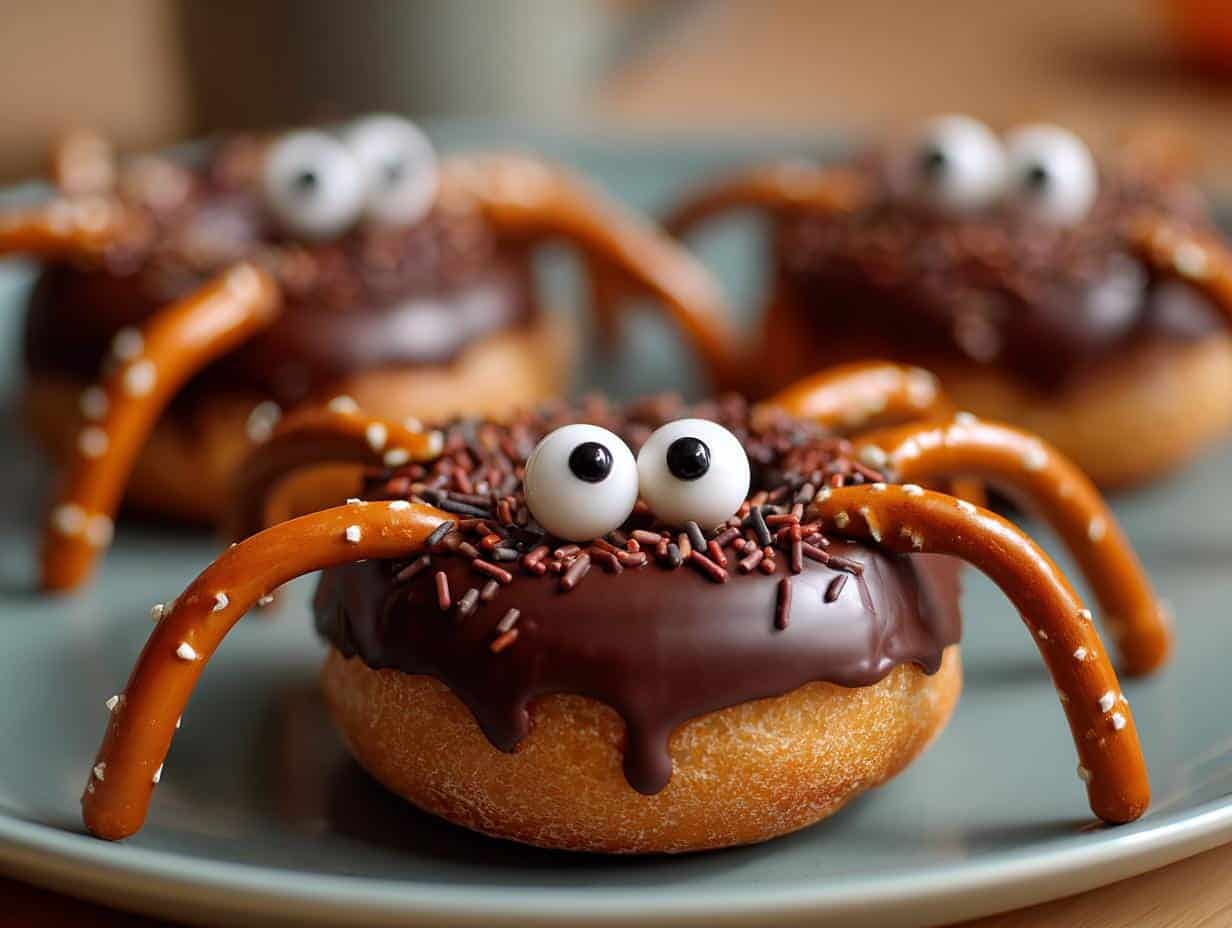 Snackably Spooky 10-Minute Donut Spiders Recipe