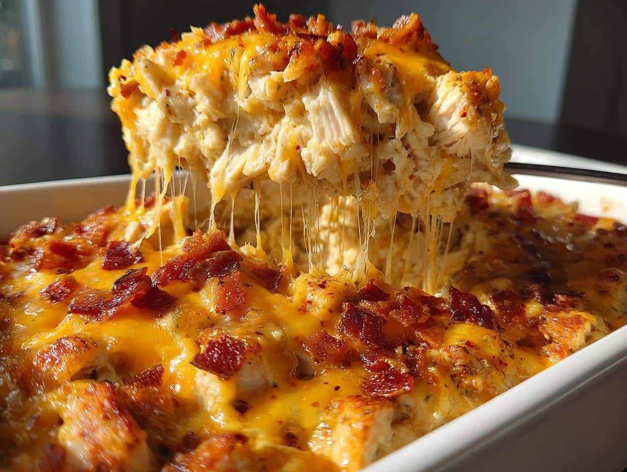 “Easy Chicken Bacon Ranch Casserole – 35-Minute Family Favorite!”