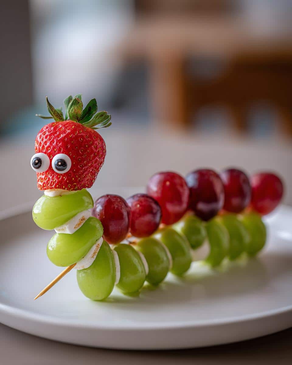 15-Minute Fruit Caterpillar Skewers That Kids Devour Instantly 6 Fruit Caterpillar Skewers. - detail 1
