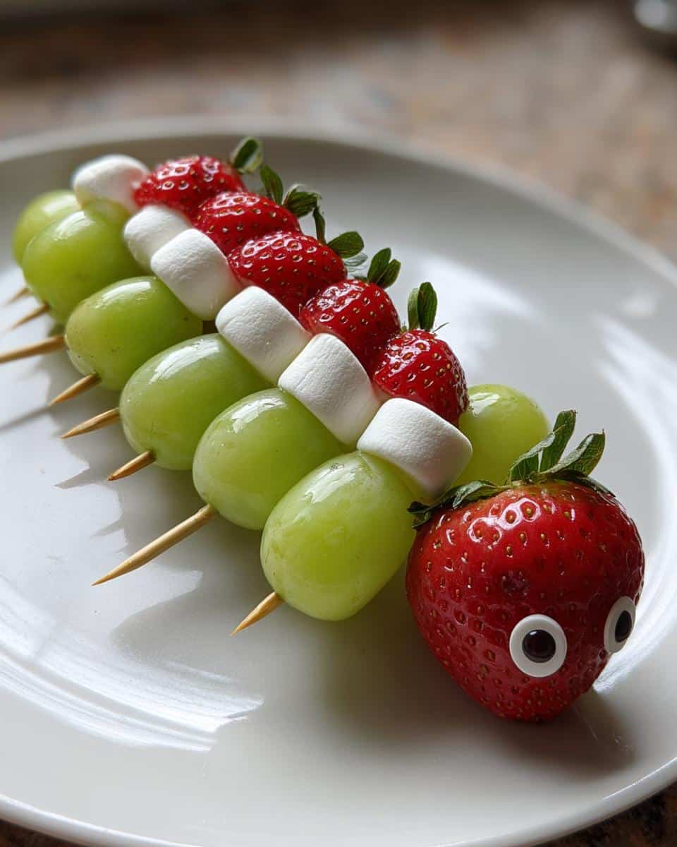 15-Minute Fruit Caterpillar Skewers That Kids Devour Instantly 7 Fruit Caterpillar Skewers. - detail 2