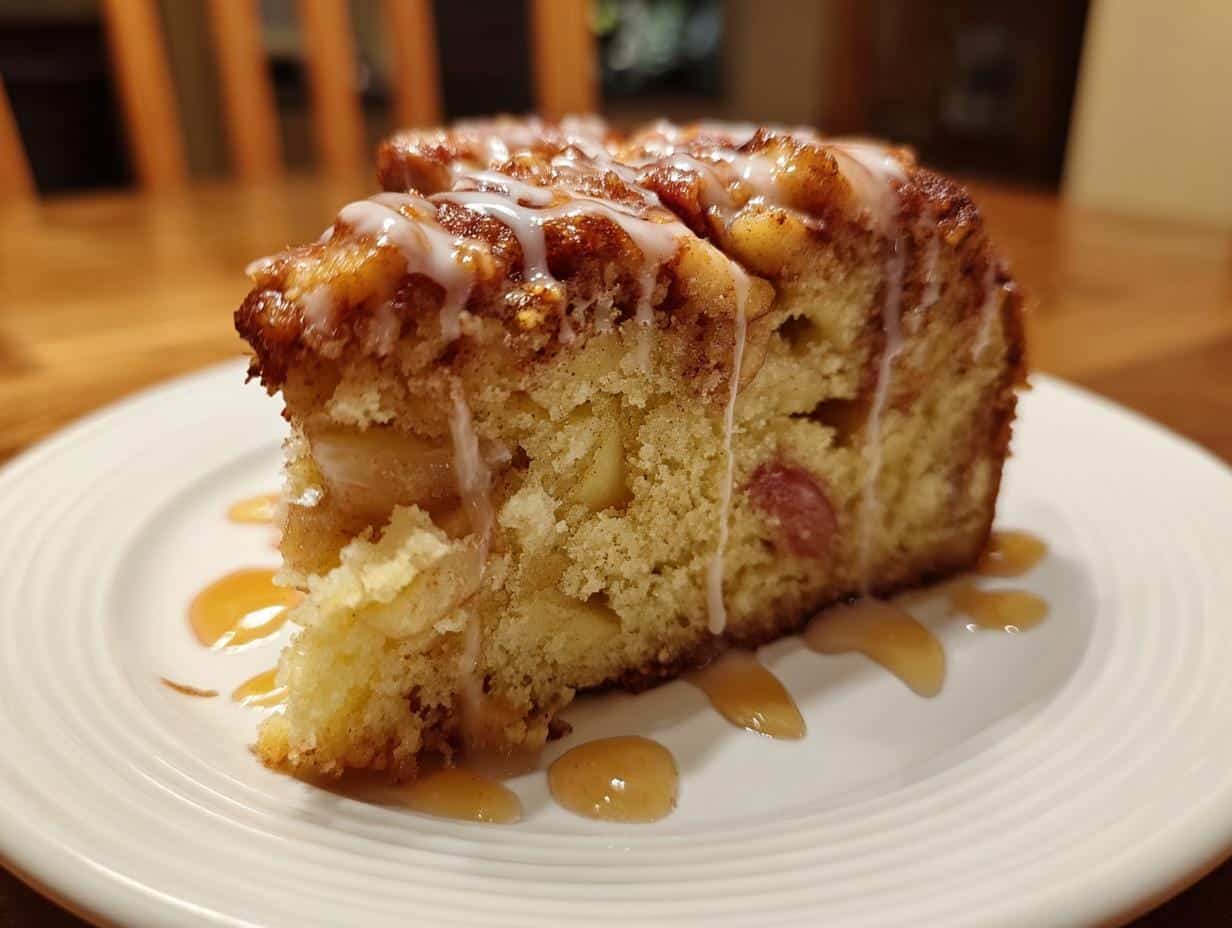 60-Minute Glazed Honeycrisp Apple Fritter Cake With Irresistible Drizzle