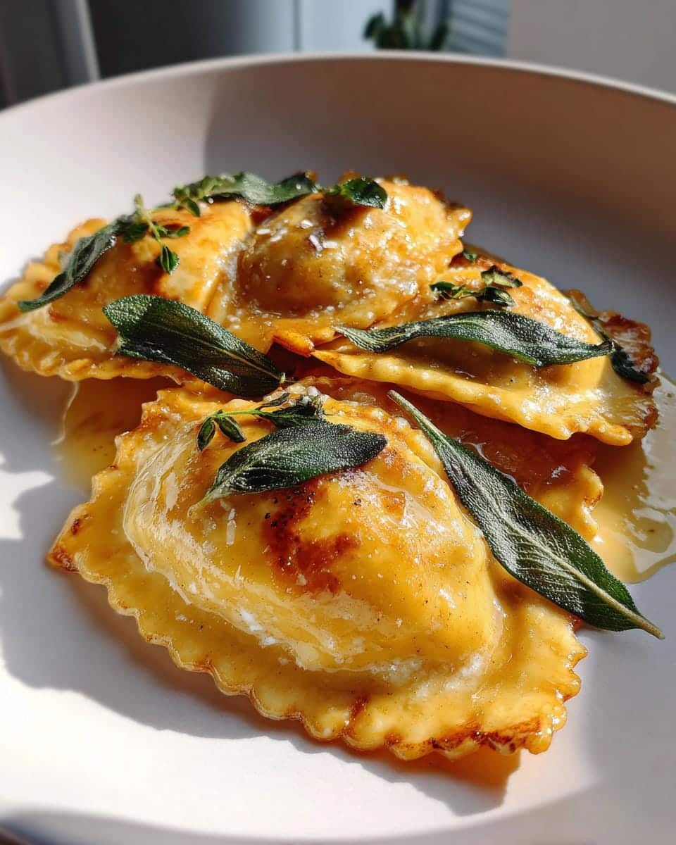 10 Irresistible Homemade Pumpkin Ricotta Ravioli You Need to Try 6 Homemade Pumpkin Ricotta Ravioli with Brown Butter Sage Sauce - detail 2