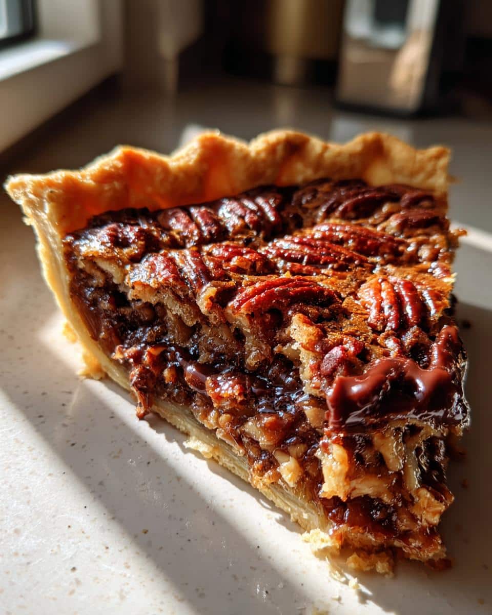 Kentucky Bourbon Pecan Pie with Chocolate Drizzle: 5-Star Dessert Magic 7 Kentucky Bourbon Pecan Pie with Chocolate Drizzle - detail 2