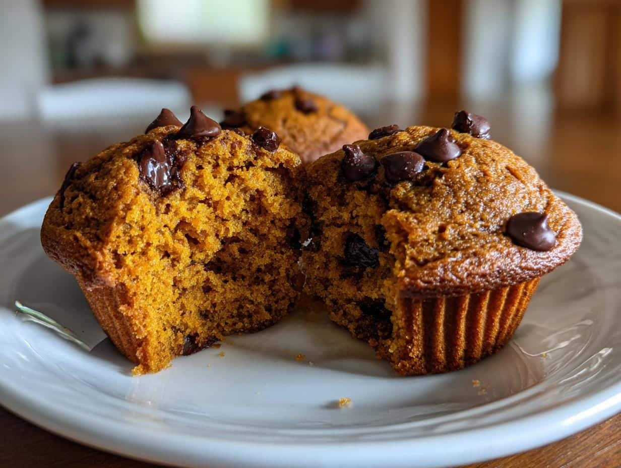 120-Calorie Pumpkin Chocolate Chip Muffins: Ridiculously Moist