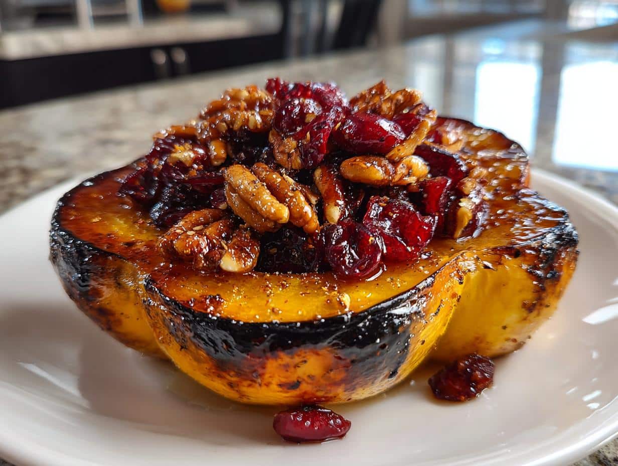 Savory 4-Ingredient Maple Glazed Acorn Squash Recipe
