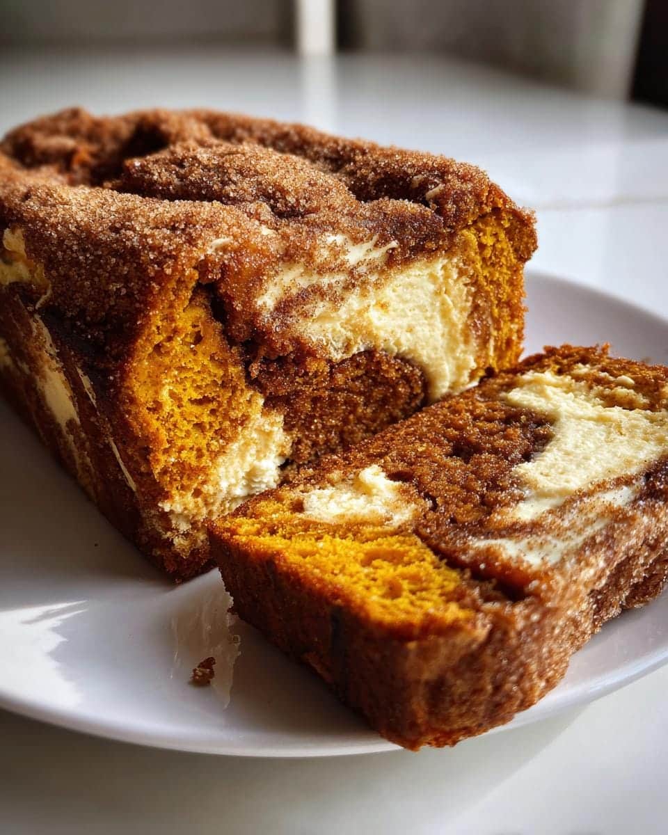 Unbelievably Moist Pumpkin Bread with Cream Cheese Swirl in 7 Easy Steps 5 Moist Pumpkin Bread with Cream Cheese Swirl and Cinnamon Sugar Topping - detail 1