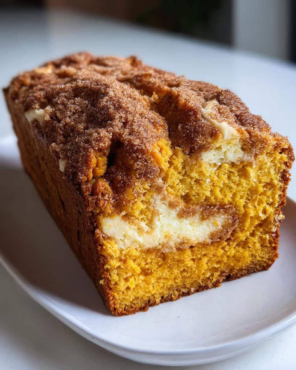 Unbelievably Moist Pumpkin Bread with Cream Cheese Swirl in 7 Easy Steps 6 Moist Pumpkin Bread with Cream Cheese Swirl and Cinnamon Sugar Topping - detail 2