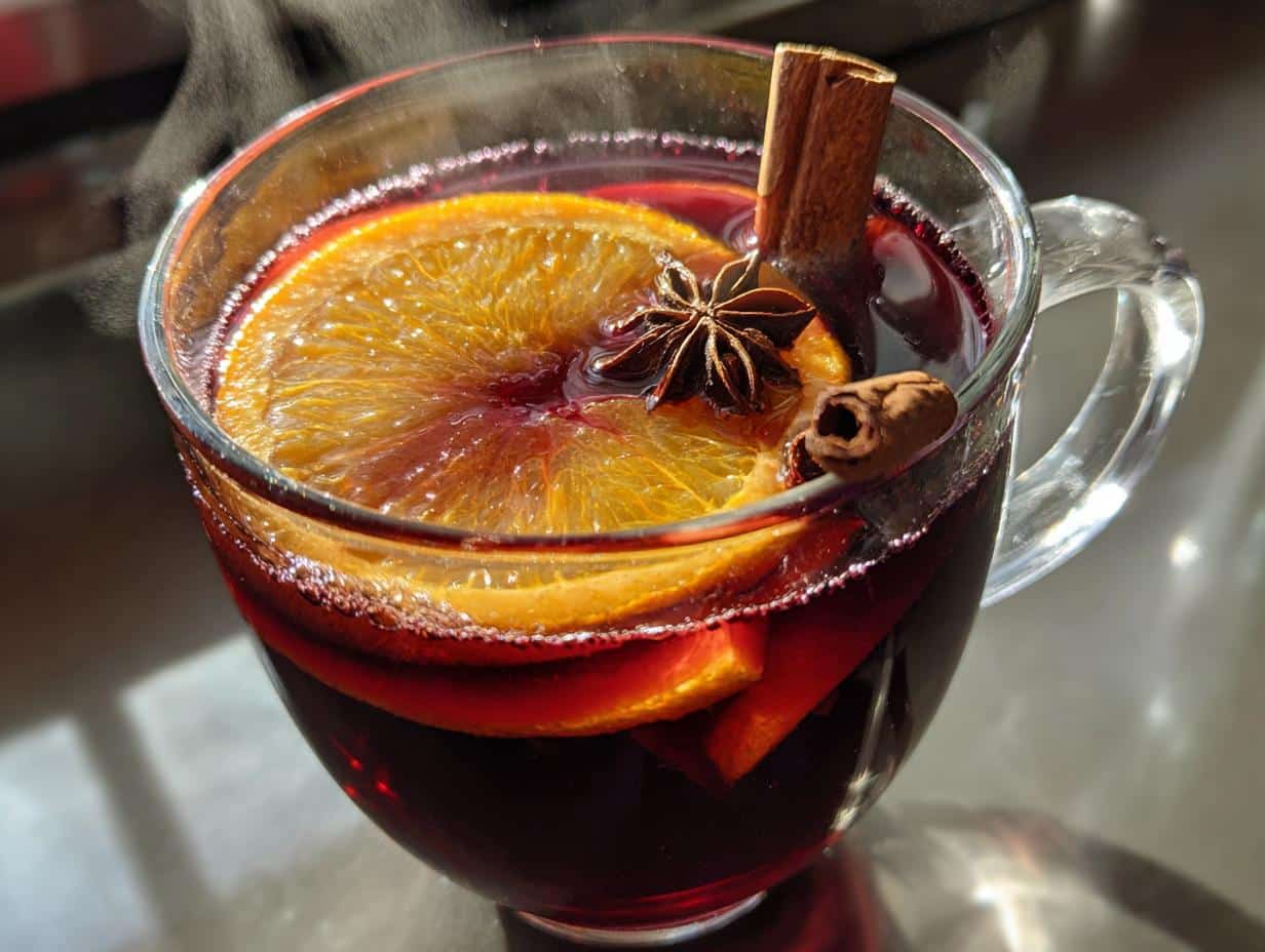 Hot Mulled Wine with 2 Cinnamon Sticks That Warms Souls