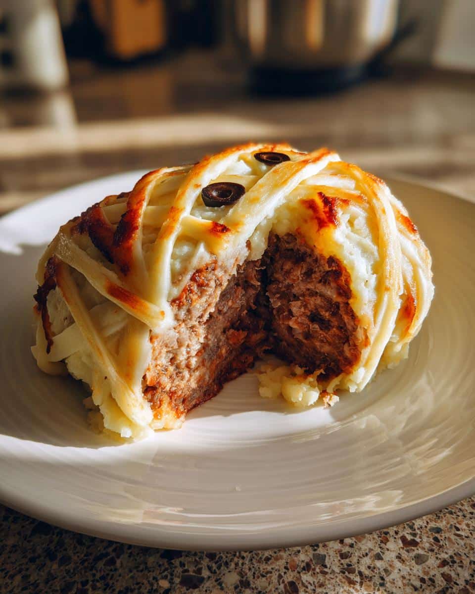 Spooky 30-Minute Mummy Meatloaf with Mashed Potato Wrapping Delight 7 Mummy Meatloaf with Mashed Potato Wrapping - detail 1