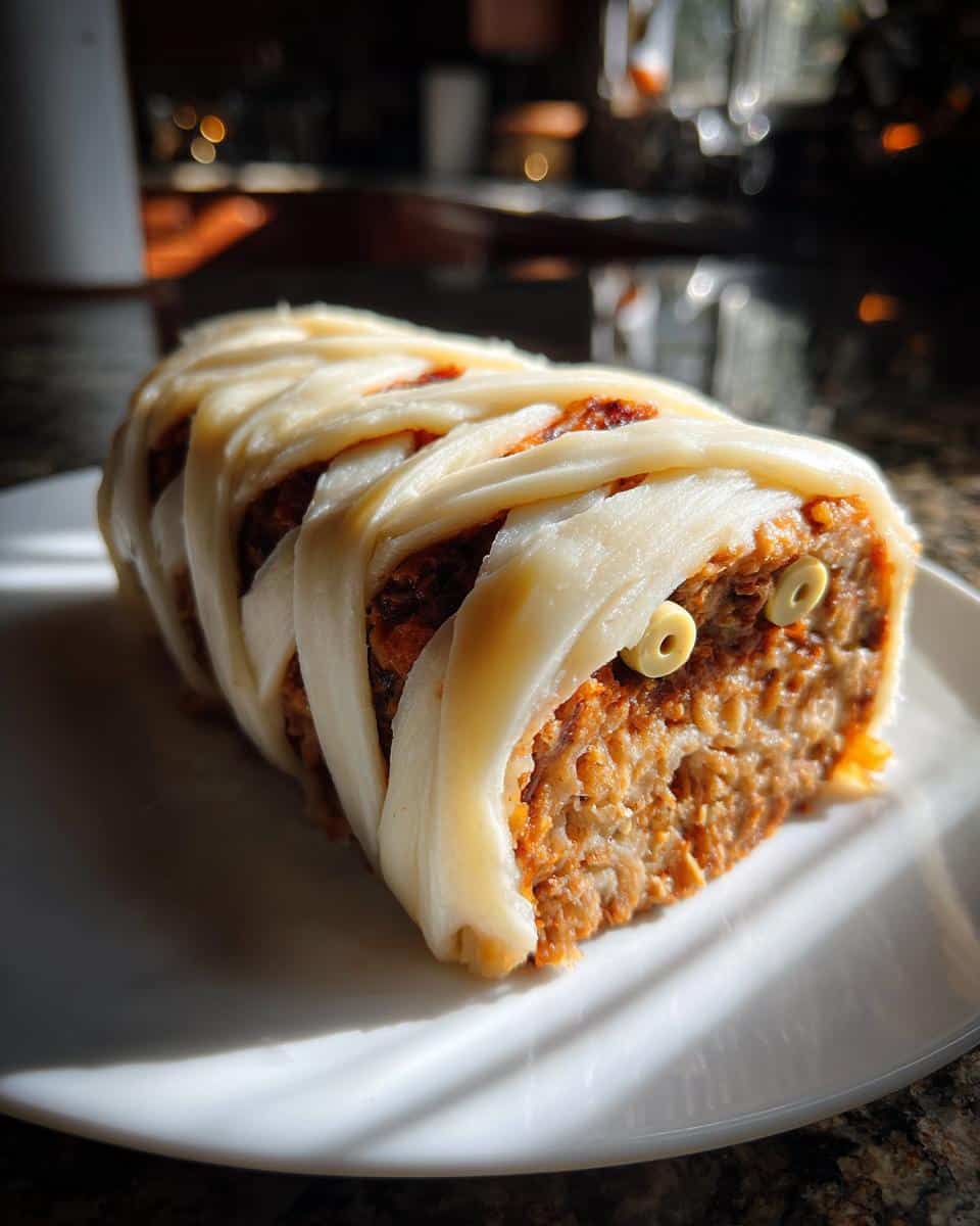 Spooky 30-Minute Mummy Meatloaf with Mashed Potato Wrapping Delight 8 Mummy Meatloaf with Mashed Potato Wrapping - detail 2