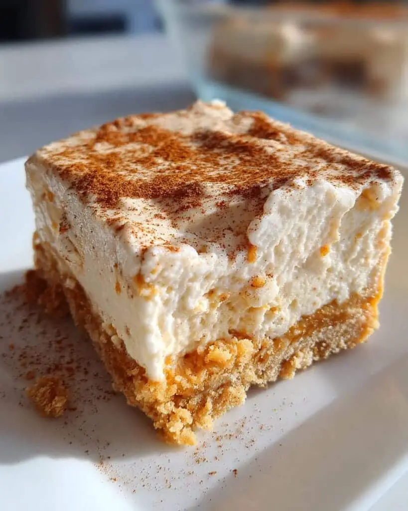 25-Minute No-Bake Pumpkin Cheesecake Bars You’ll Crave! 6 No-Bake Pumpkin Cheesecake Bars with Graham Cracker Crust
