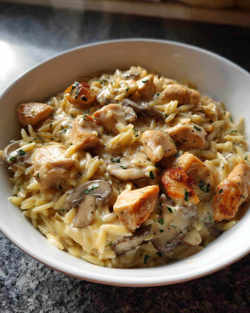Creamy 30-Min One-Pot Creamy Chicken and Mushroom Orzo Will Wow You! 8 One-Pot Creamy Chicken and Mushroom Orzo - detail 4