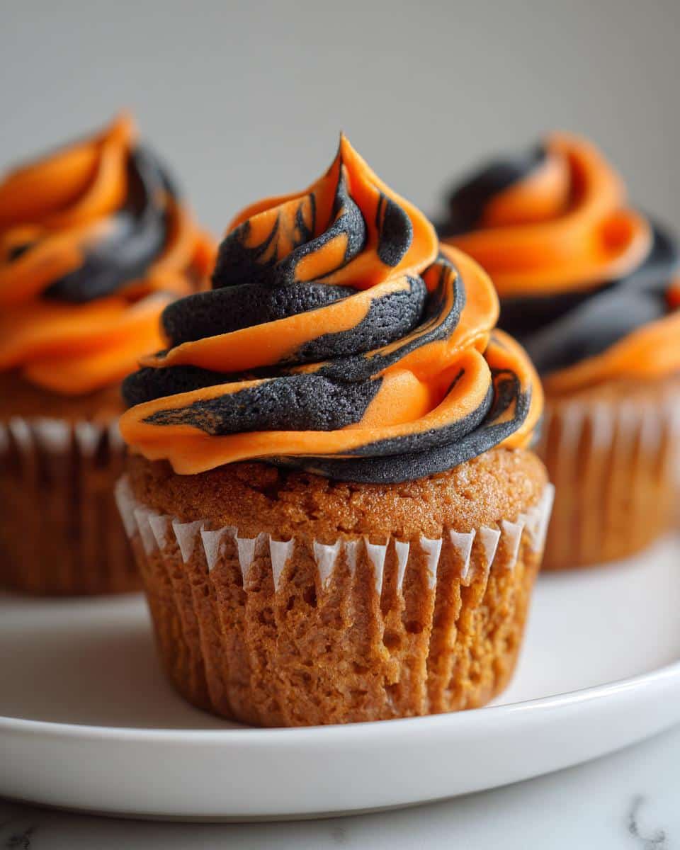 Spooky 18-Minute Orange and Black Halloween Cupcakes with Buttercream 9 Orange and Black Halloween Cupcakes with Buttercream - detail 3