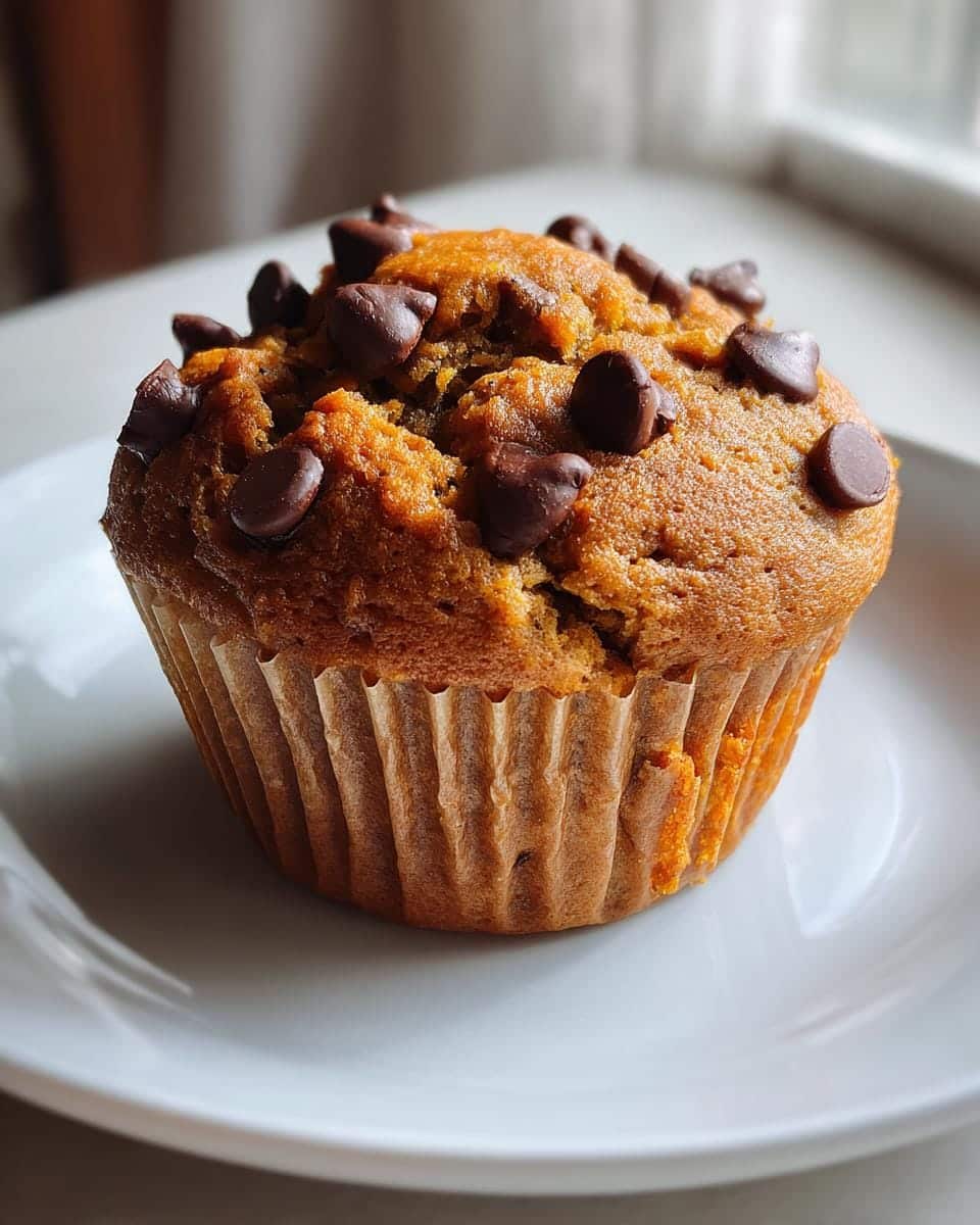 35-Minute Pumpkin Chocolate Chip Muffins - Irresistibly Moist 8 Pumpkin Chocolate Chip Muffins. - detail 3