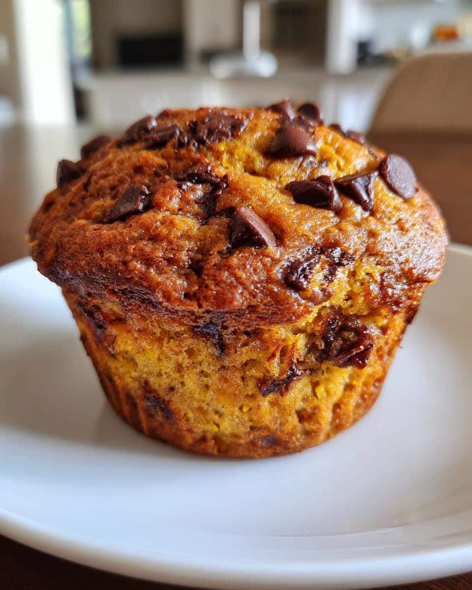 35-Minute Pumpkin Chocolate Chip Muffins - Irresistibly Moist 6 Pumpkin Chocolate Chip Muffins. - detail 1