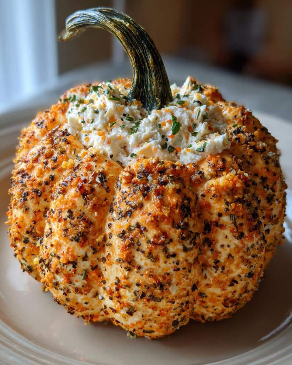 Scrumptious Pumpkin-Shaped Cheese Ball Recipe in Just 5 Steps 6 Pumpkin-Shaped Cheese Ball with Everything Seasoning - detail 1