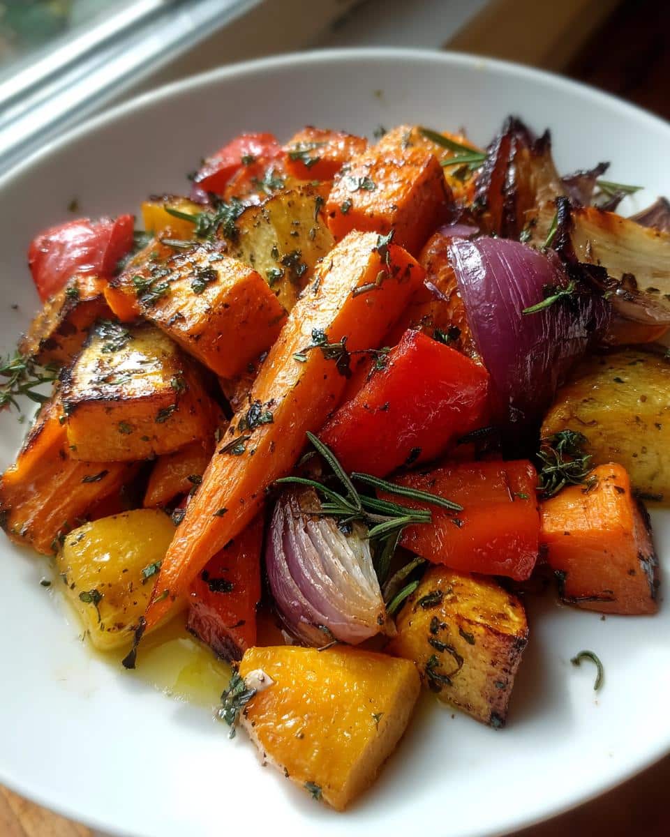25-Minute Rainbow Roasted Fall Vegetables with Herbs—Easy Magic 7 Rainbow Roasted Fall Vegetables with Herbs - detail 1