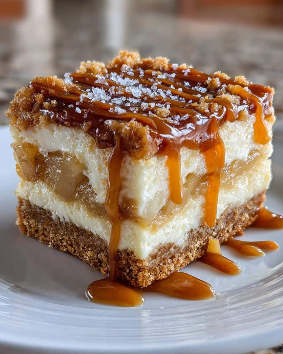 22 Irresistible Salted Caramel Apple Cheesecake Bars Recipe 7 Salted Caramel Apple Cheesecake Bars - detail 1