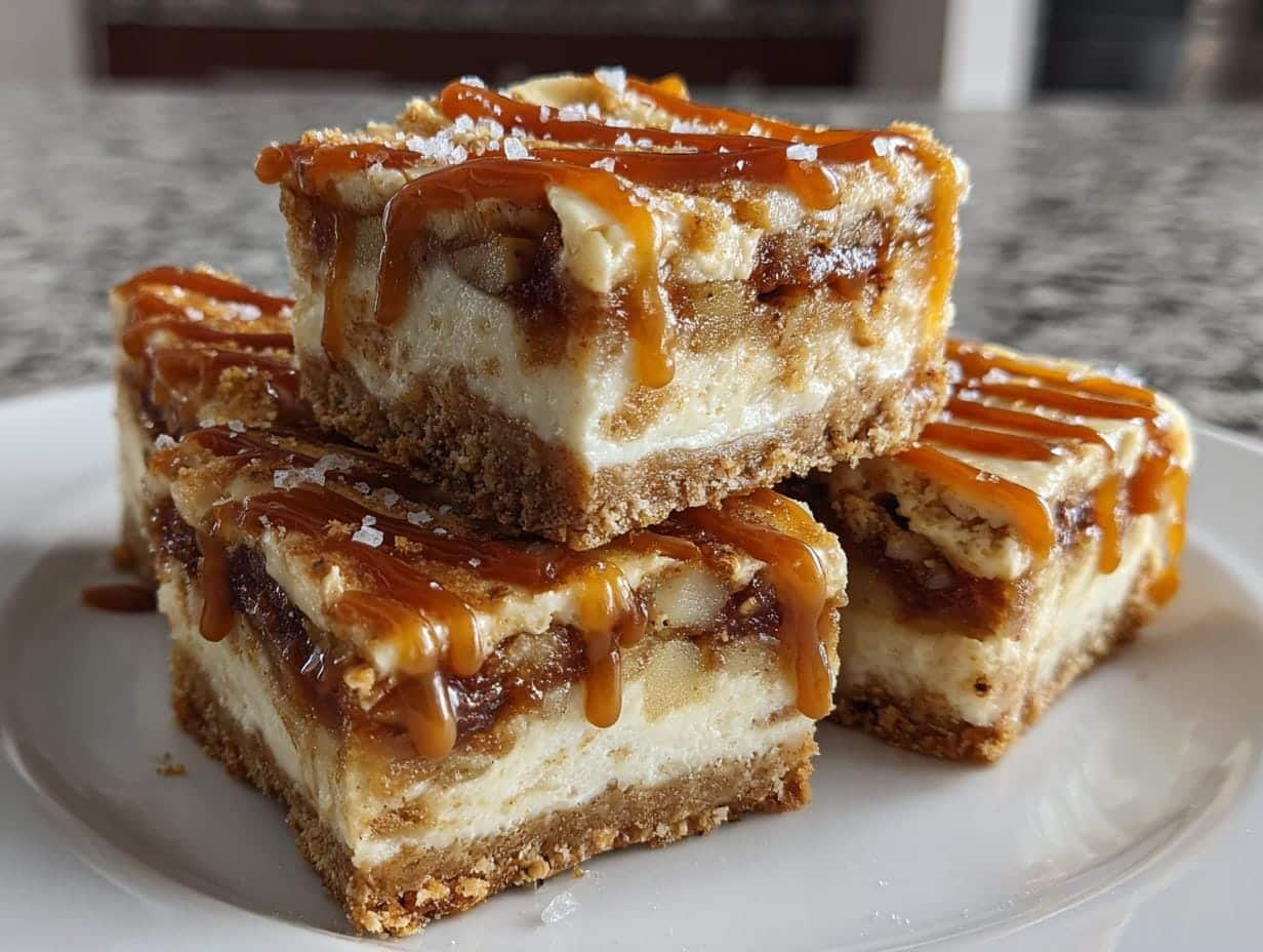 22 Irresistible Salted Caramel Apple Cheesecake Bars Recipe
