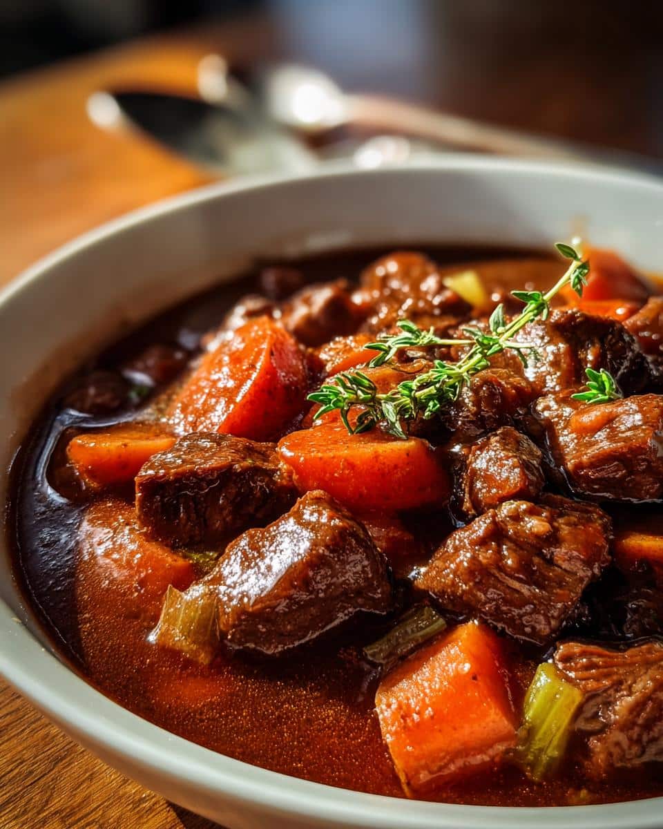 Irresistible Slow Cooker Beef Stew with Red Wine Perfection 8 Slow Cooker Beef Stew with Red Wine and Herbs - detail 3