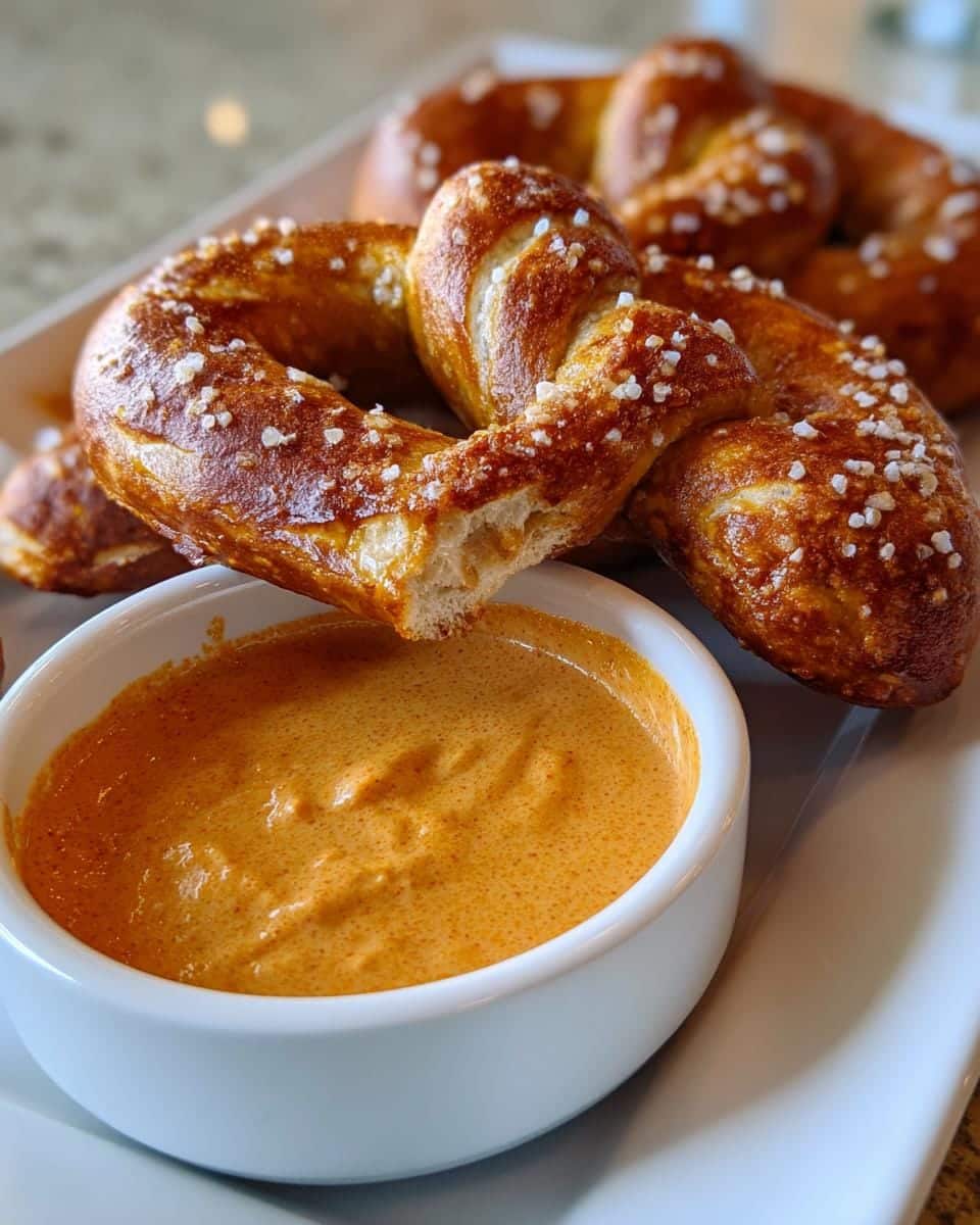 Soft Pumpkin Beer Pretzels: 8 Irresistible Bites with Smoky Dip 6 Soft Pumpkin Beer Pretzels with Chipotle Cheese Dip - detail 2
