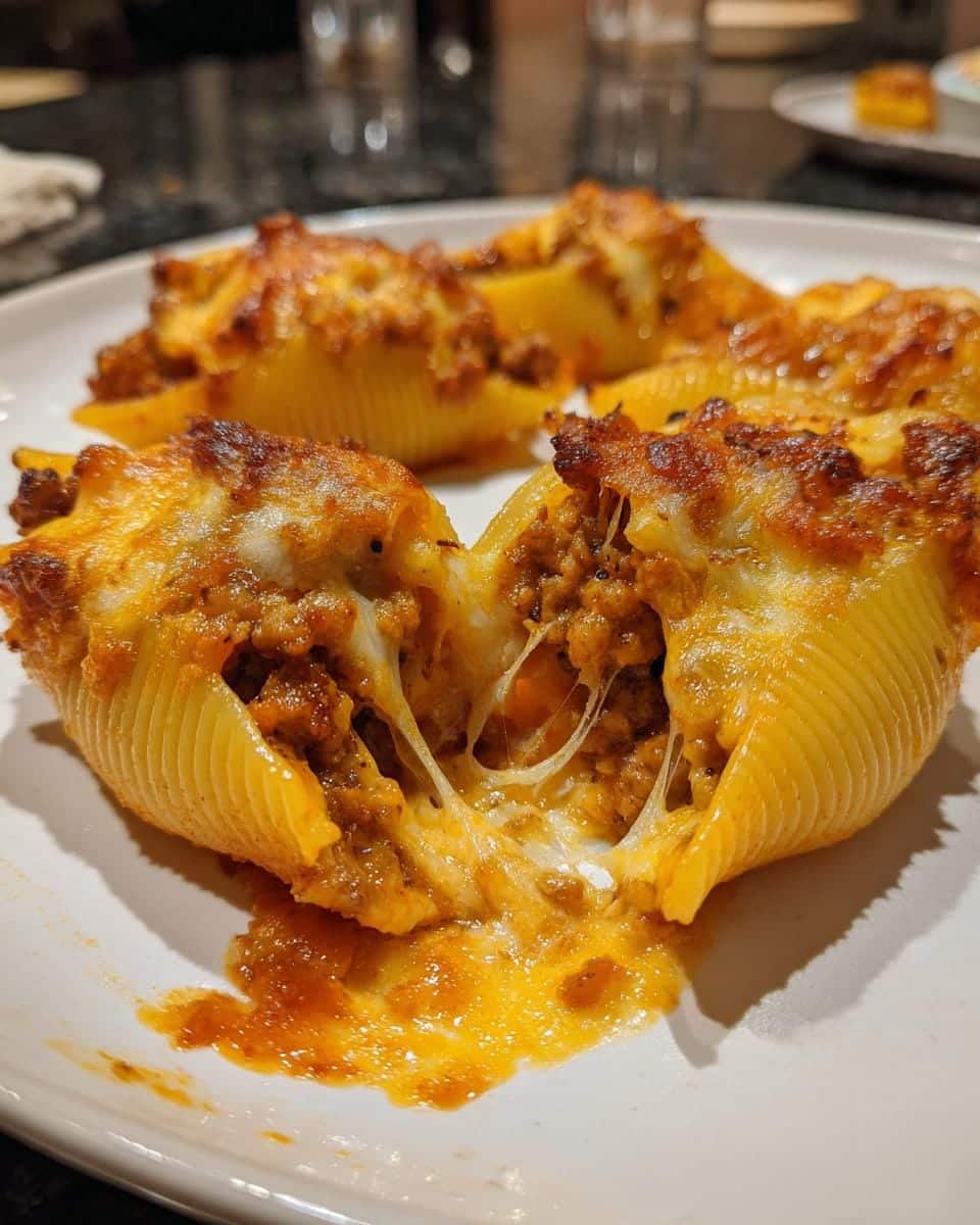 Spicy Pumpkin Sausage Stuffed Shells - 35 Perfect Bites of Fall Bliss 9 Spicy Pumpkin and Italian Sausage Stuffed Shells - detail 3