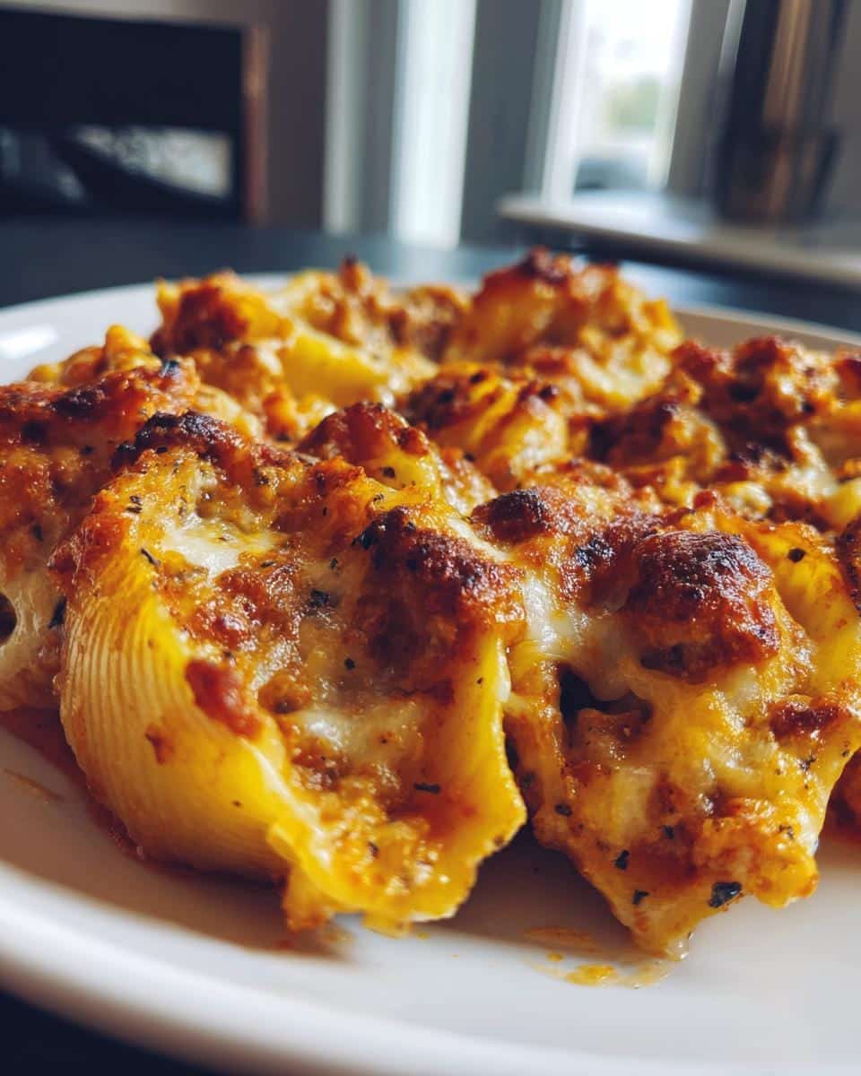 Spicy Pumpkin Sausage Stuffed Shells - 35 Perfect Bites of Fall Bliss 10 Spicy Pumpkin and Italian Sausage Stuffed Shells - detail 4