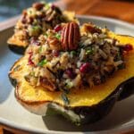 Savory Stuffed Acorn Squash with Wild Rice Delight 11 Stuffed Acorn Squash with Wild Rice and Cranberries
